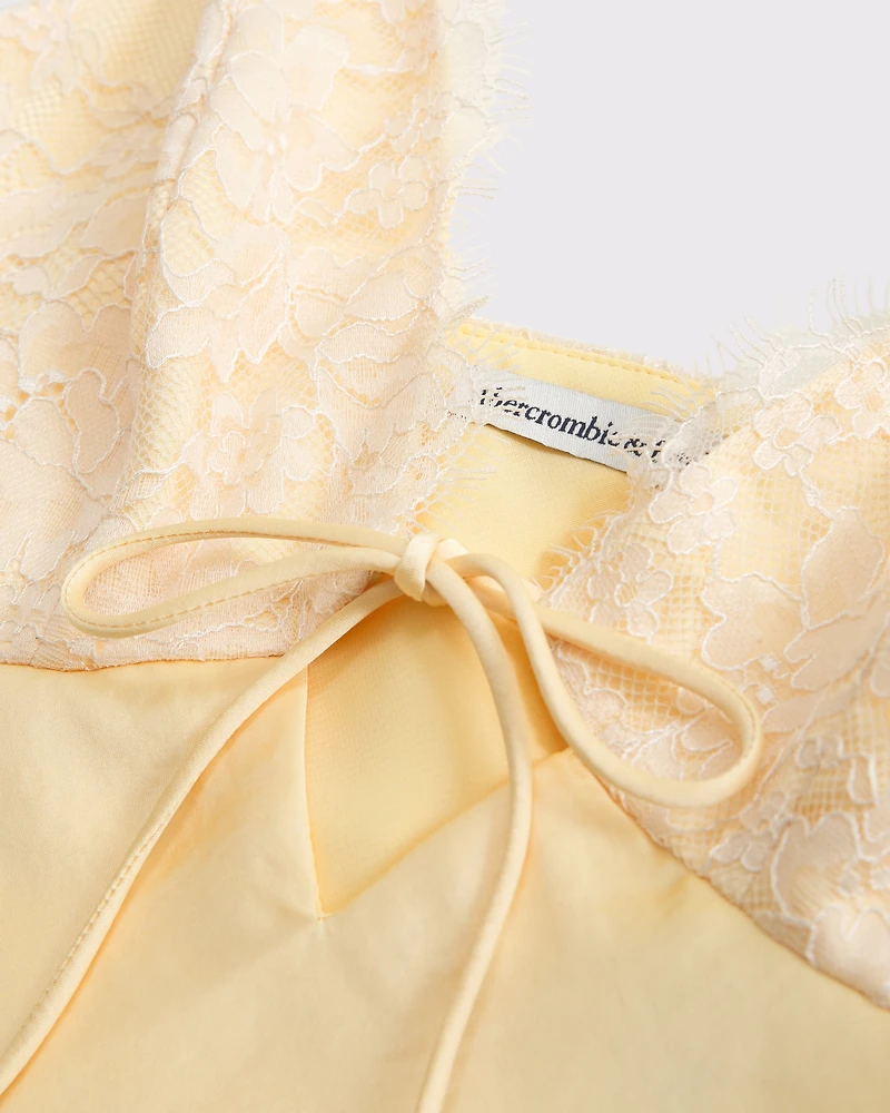 Lace and Satin V-Neck Cami