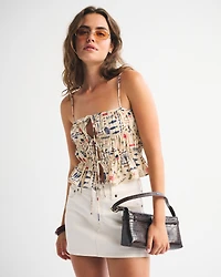 Ruched Tie-Front Cami