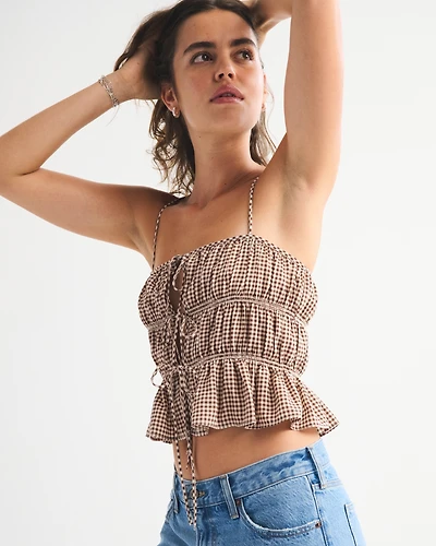 Ruched Tie-Front Cami
