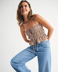 Ruched Tie-Front Cami