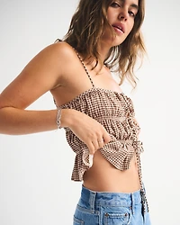 Ruched Tie-Front Cami