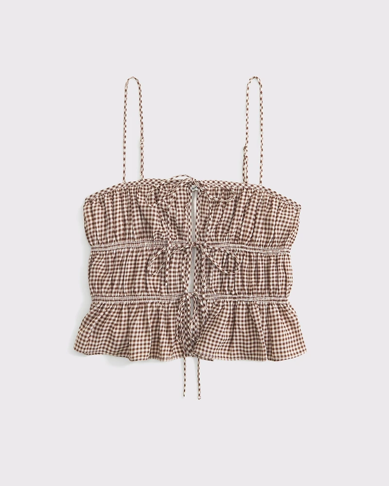 Ruched Tie-Front Cami