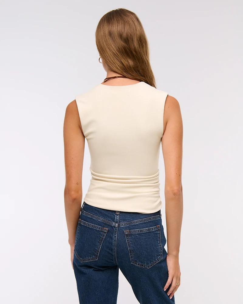 Bra-Free Plunge Ruched Top