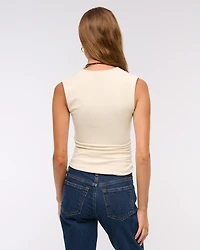 Bra-Free Plunge Ruched Top