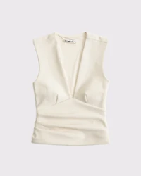 Bra-Free Plunge Ruched Top