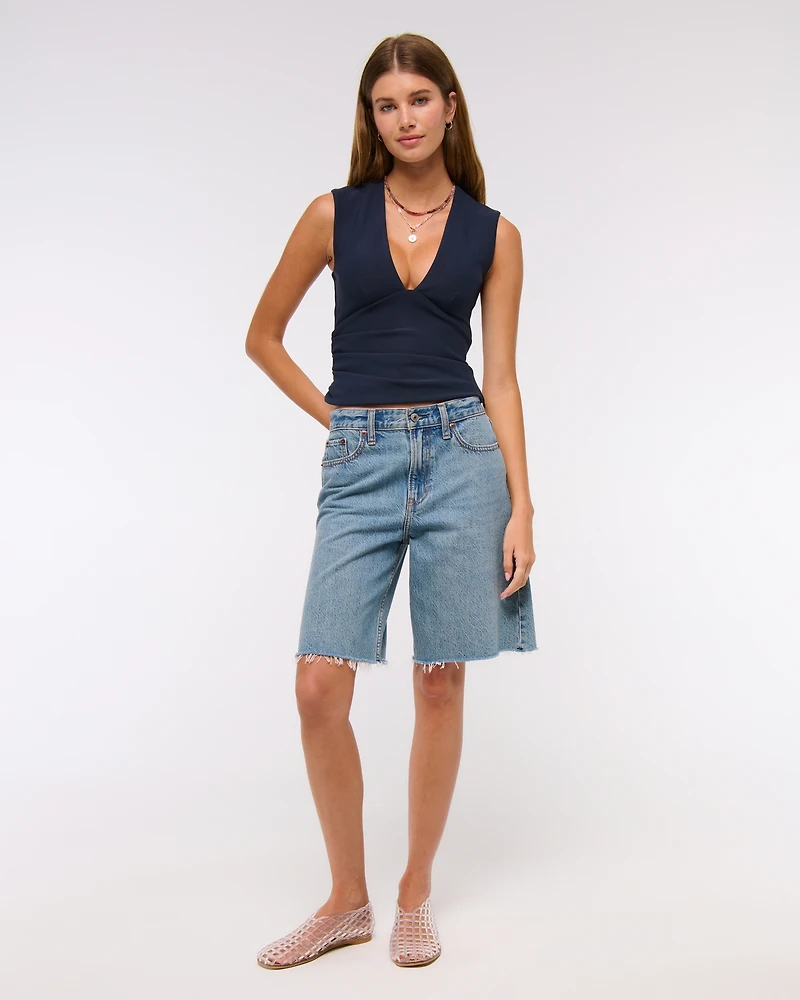 Bra-Free Plunge Ruched Top