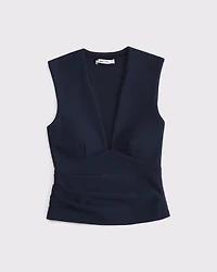 Bra-Free Plunge Ruched Top