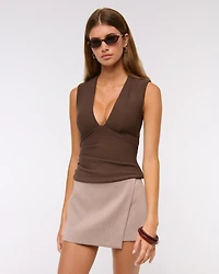 Bra-Free Plunge Ruched Top