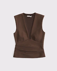 Bra-Free Plunge Ruched Top