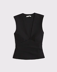 Bra-Free Plunge Ruched Top