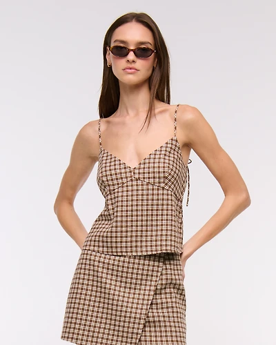 Linen-Blend Babydoll Cami