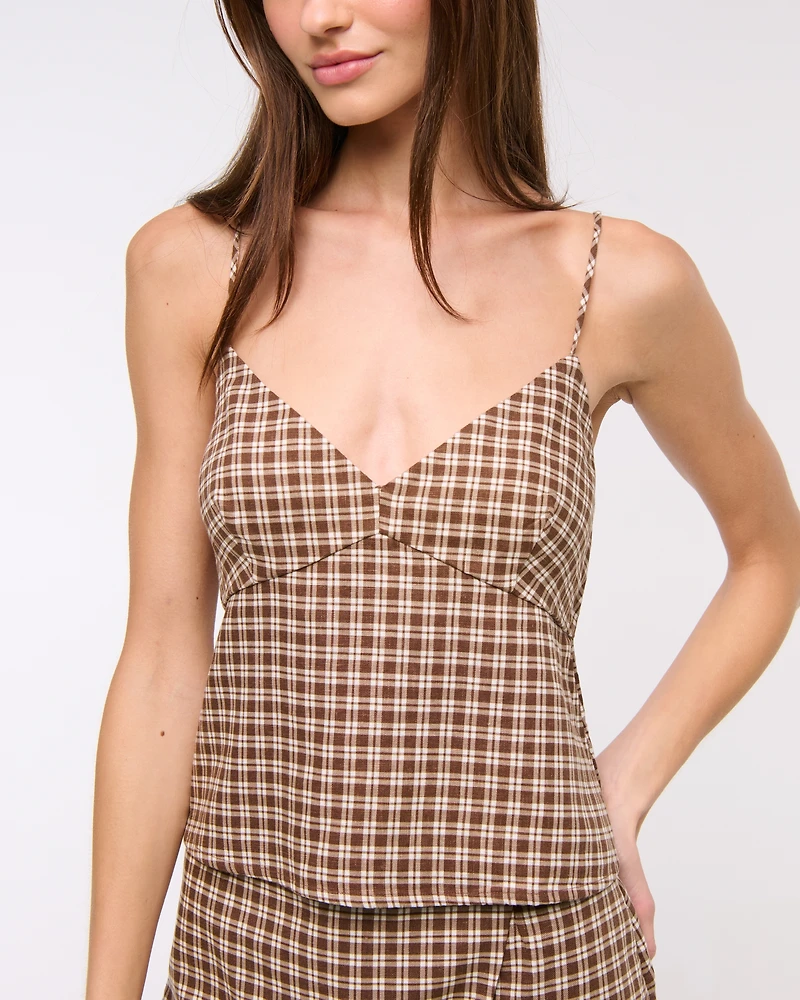 Linen-Blend Babydoll Cami