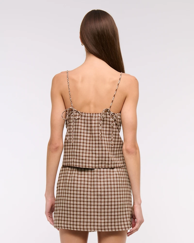 Linen-Blend Babydoll Cami