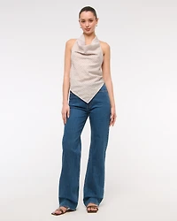 Cowl Neck Tie-Back Halter Top