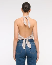 Cowl Neck Tie-Back Halter Top