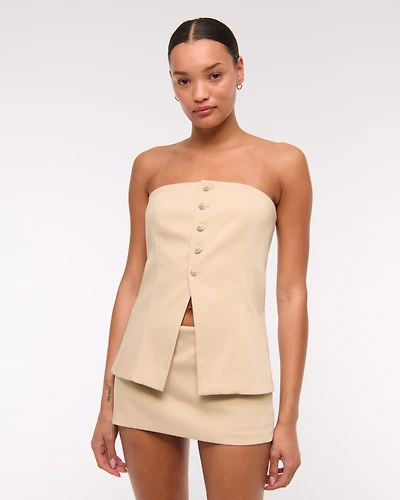 Strapless Button-Through Vest
