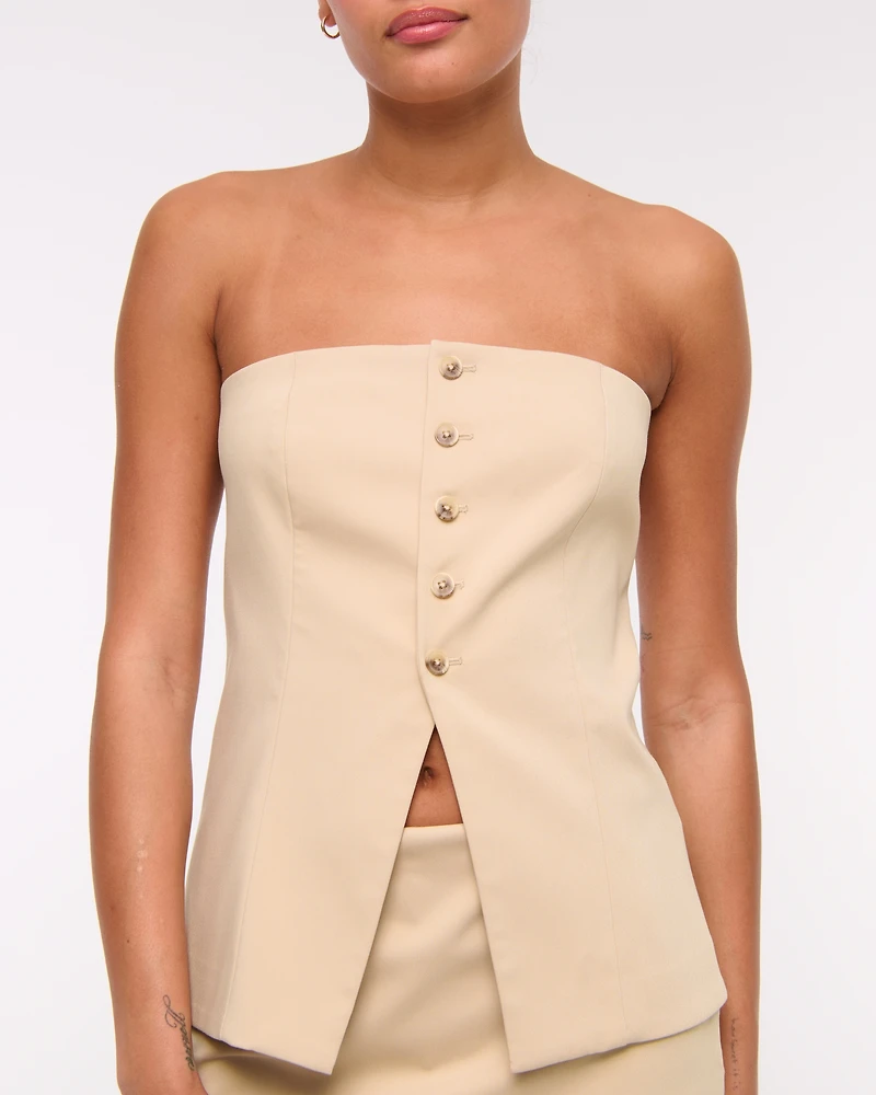 Strapless Button-Through Vest