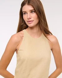 Linen-Blend Open-Back Set Top