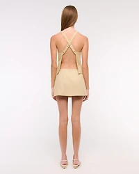 Linen-Blend Open-Back Set Top