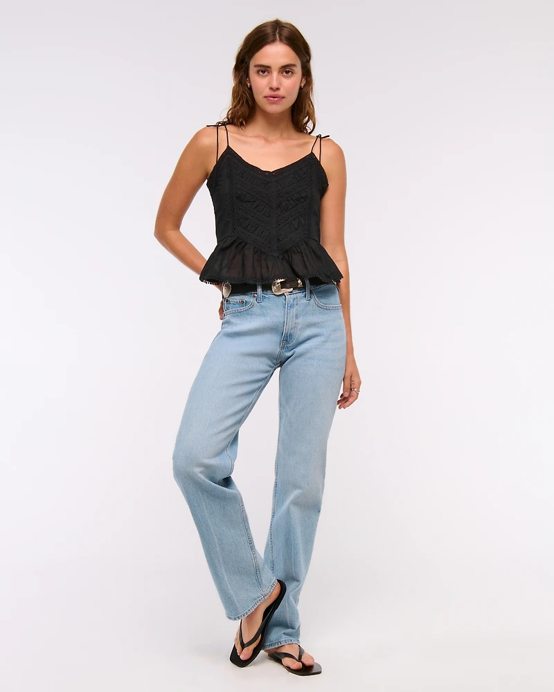 Lace-Trim Tie-Strap Cami