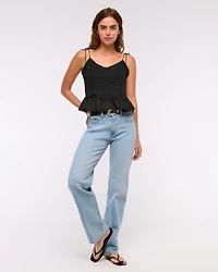 Lace-Trim Tie-Strap Cami