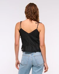 Lace-Trim Tie-Strap Cami