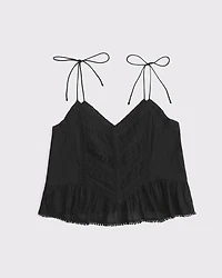 Lace-Trim Tie-Strap Cami