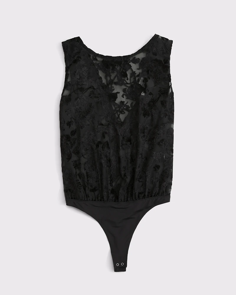 Sheer Texture Print Bodysuit