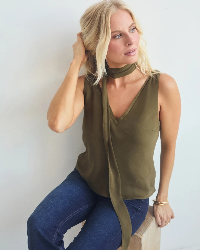 V-Neck Scarf Cami