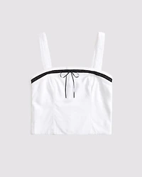 Linen-Blend Strapless Set Top