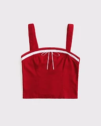 Linen-Blend Strapless Set Top