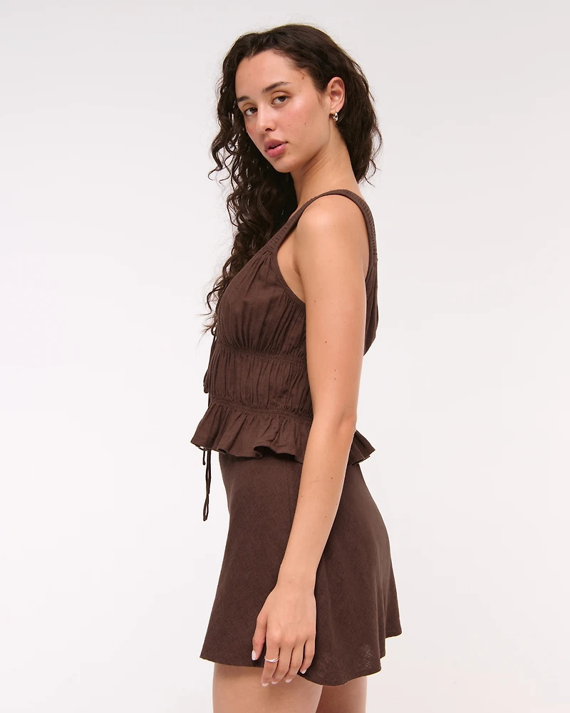 Ruched Tie-Front Top
