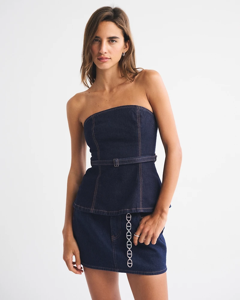 Belted Denim Top