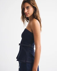 Belted Denim Top