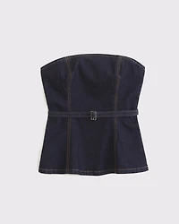 Belted Denim Top