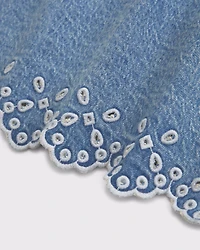 Eyelet Denim Shell Top