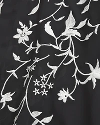 Embroidered Fringe Shawl