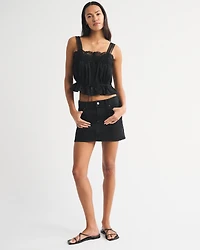 Lace-Trim Button-Through Cinched Cami