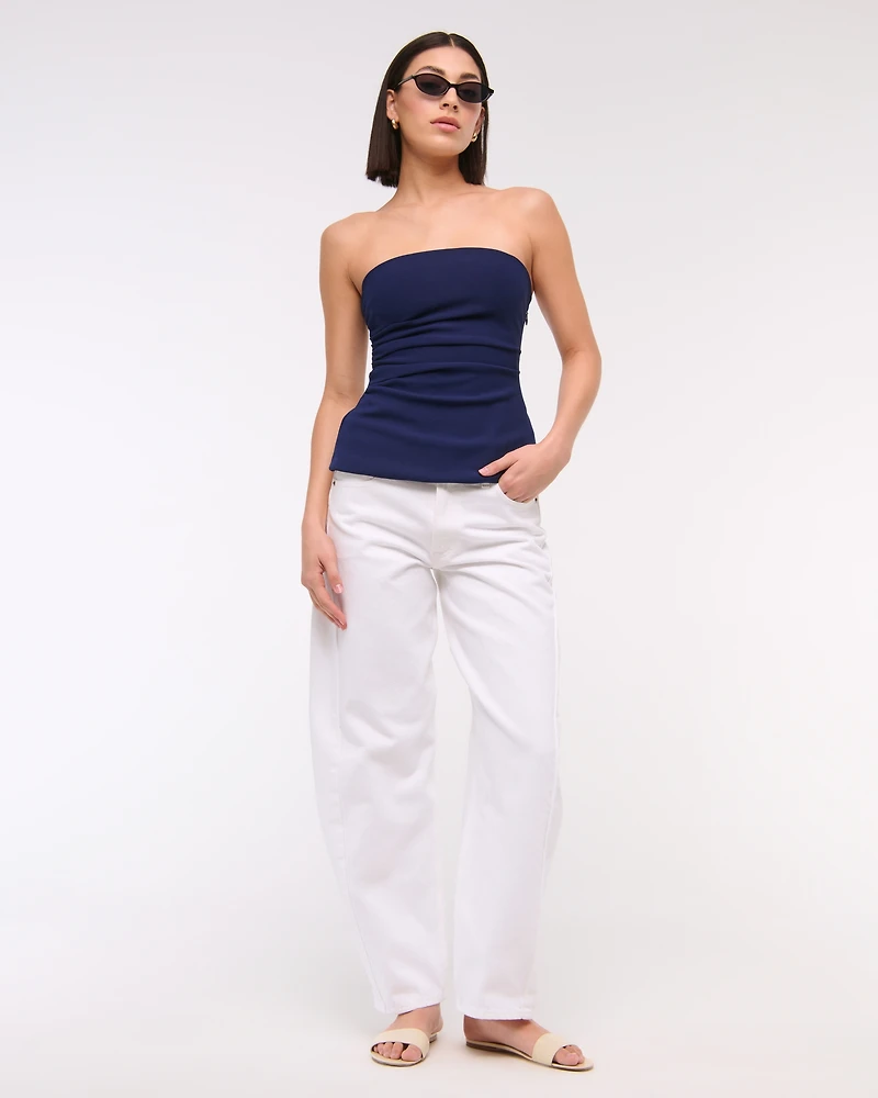 Strapless Side Ruched Top