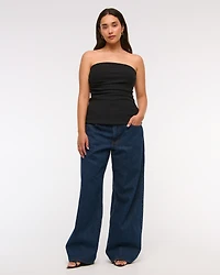 Strapless Side Ruched Top