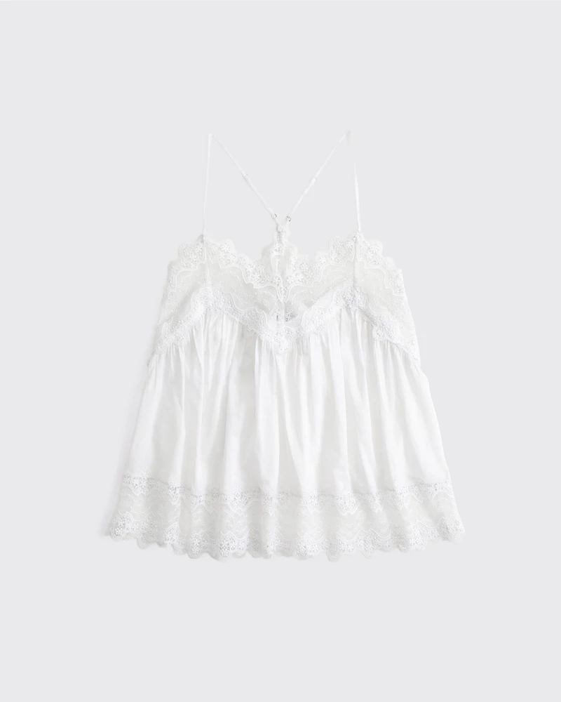 Lace-Trim V-Neck Cami