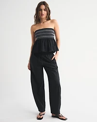 Convertible Sleeve Smocked Top