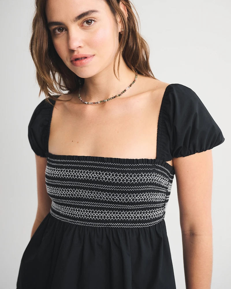 Convertible Sleeve Smocked Top