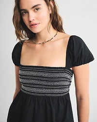 Convertible Sleeve Smocked Top