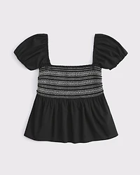 Convertible Sleeve Smocked Top