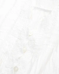 Short-Sleeve Button-Through Blouse