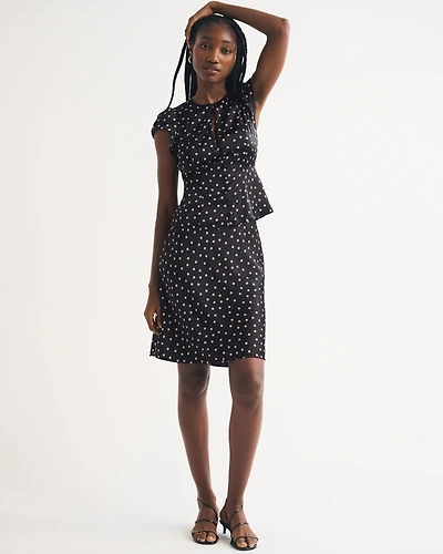 Satin Knee-Length Midi Skirt