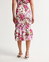 Smocked Midi Skirt
