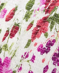 Smocked Midi Skirt