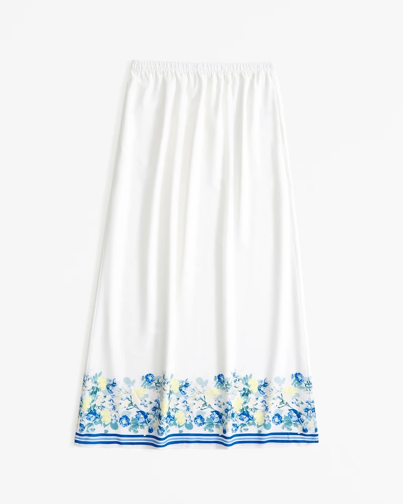 Faux Silk Maxi Skirt